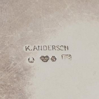 A 3-piece Swedish silver coffee service, bearing the mark of K. Anderson, Stockholm, 1937.