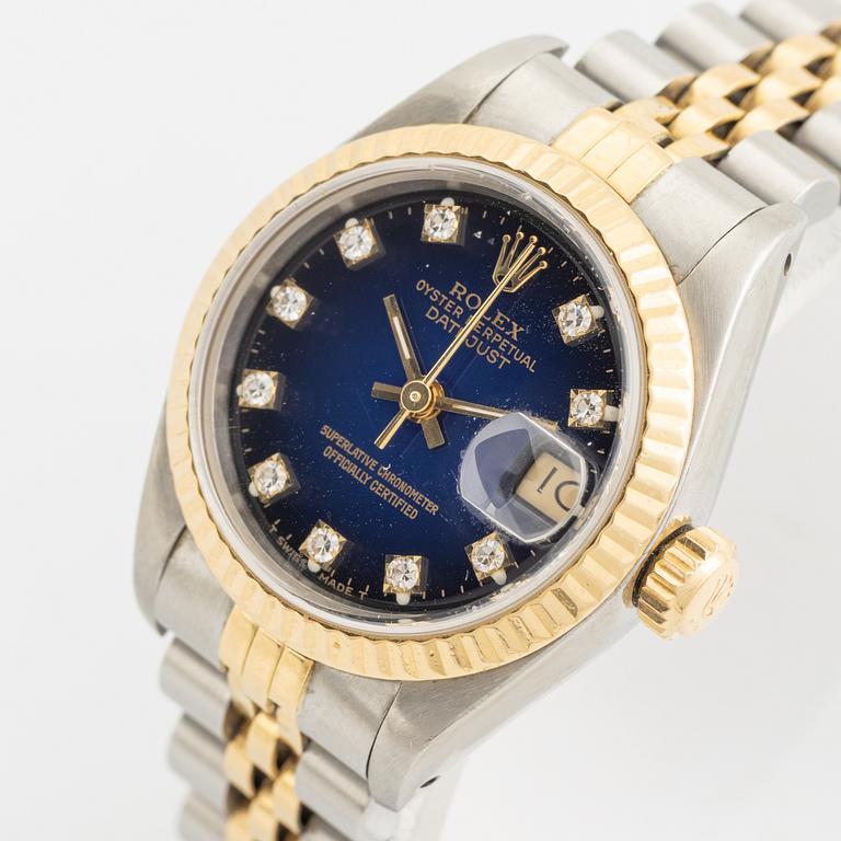 Rolex, Oyster Perpetual, Datejust, "Blue Diamond Vignette Dial", wristwatch, 26 mm.