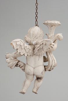 A pair of 18/19th cent wooden angels.