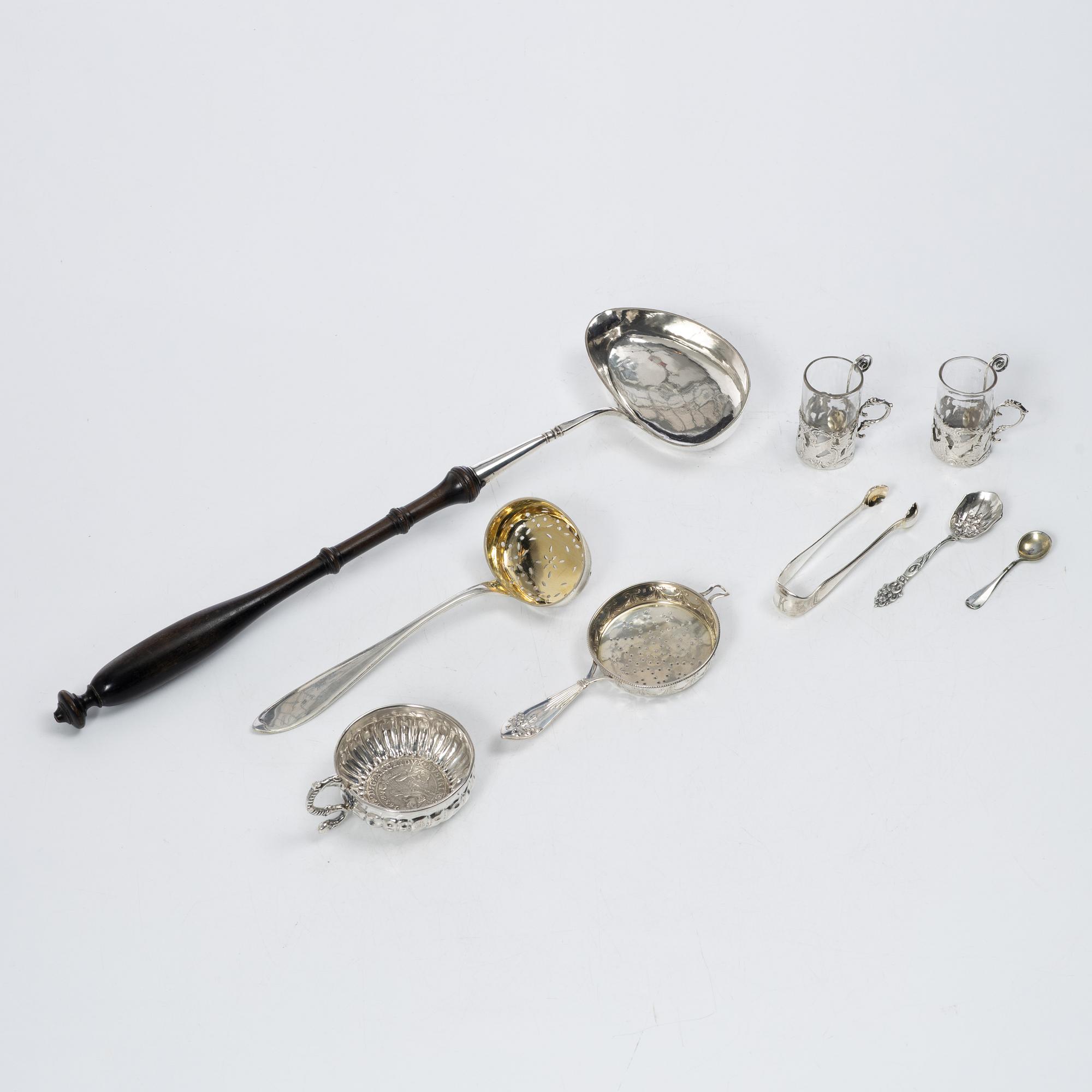 Silver, 11 pieces, including AJ Lignell, Sundsvall, active 1806-1824.