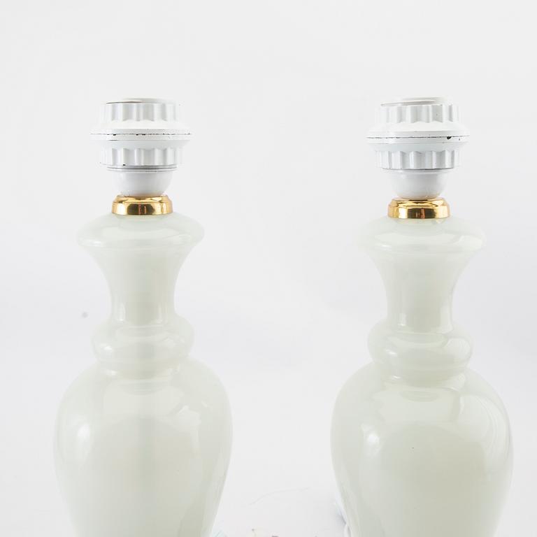 Bordslampor ett par Fratelli Ferro Murano Italien 1900-alets mitt.