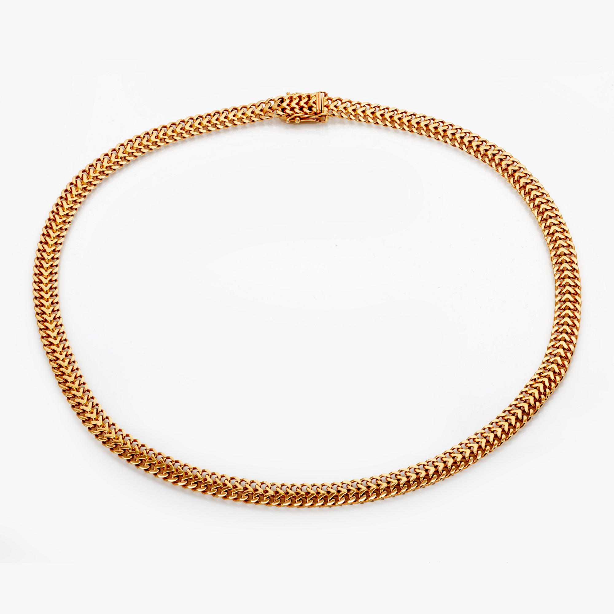 Collier 18K guld. Fiskbenslänk.