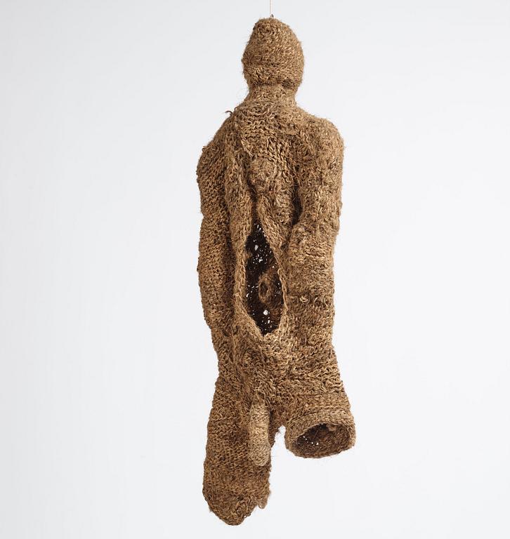 Ewa Pachucka, sculpture "The Open man", crocheted, ca 124 x 47 cm, signed Eva Jaroszyńska 1969.