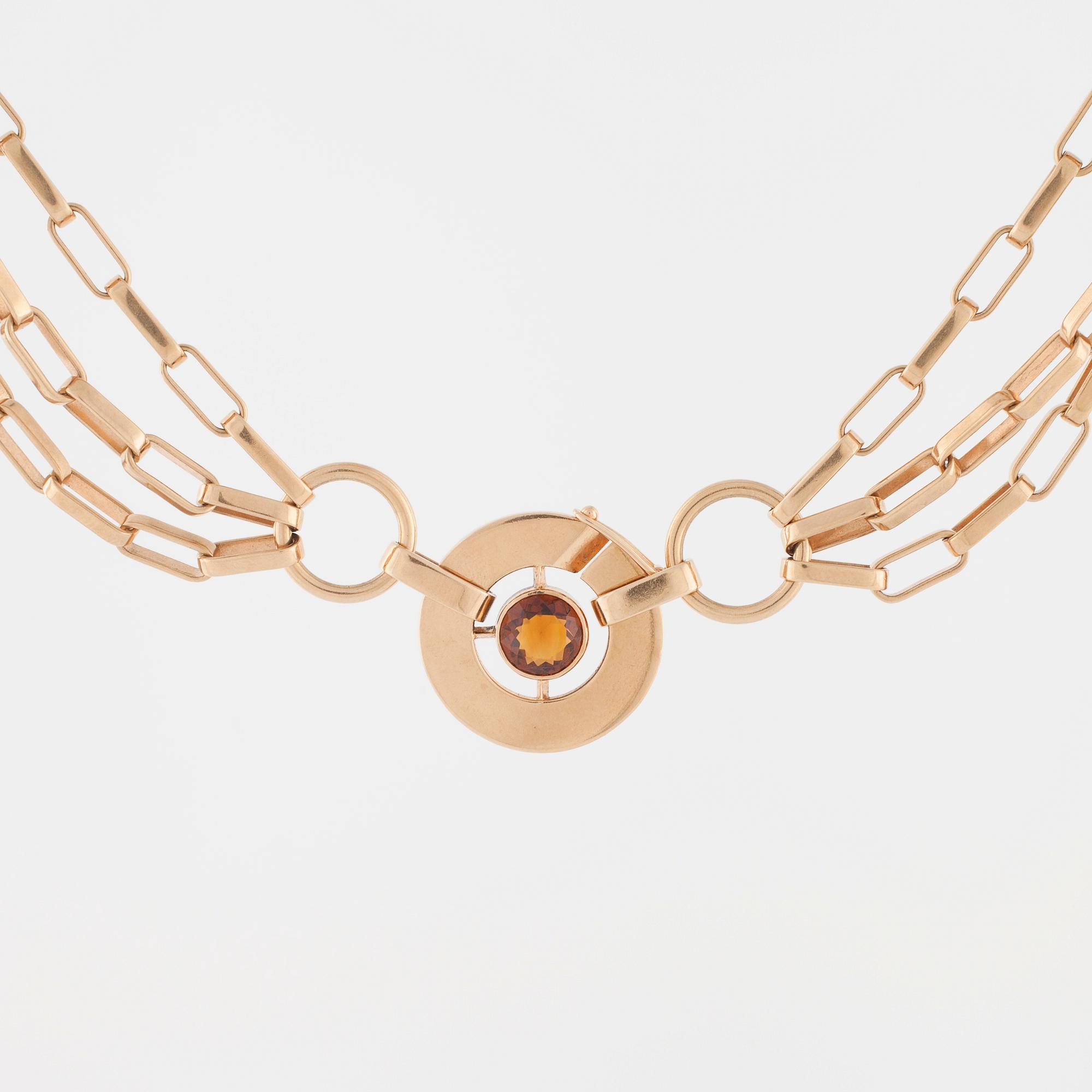 ANDERS HÖGBERG, Göteborg, 1966, collier med fasettslipad citrin.