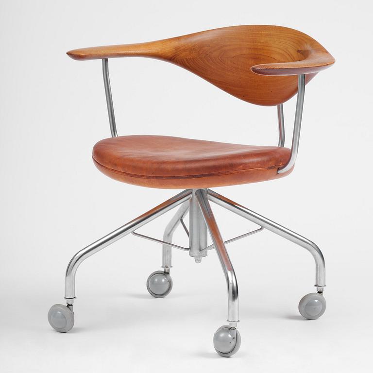 Hans J. Wegner, skrivbordsstol, "Swivel Chair" modell "JH502", Johannes Hansen, Danmark, 1950-60-tal.