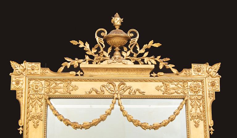 A gilded later 19th century mirror.