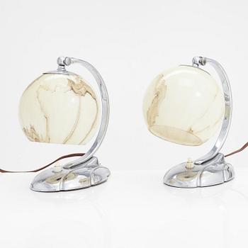 Bordslampor, ett par, funkis, 1930-tal.