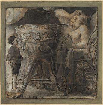 CALEB ALTHIN, ink and watercolour, signed and dated -99.