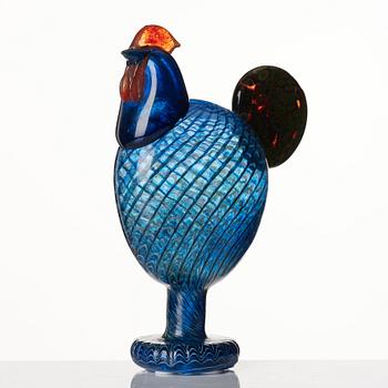 Oiva Toikka, a large glass sculpture of a 'Kaiku' rooster, Nuutajärvi, Finland 1980-1990s.