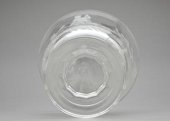 SKÅL PÅ FOT, gjutet glas, 1900-tal.