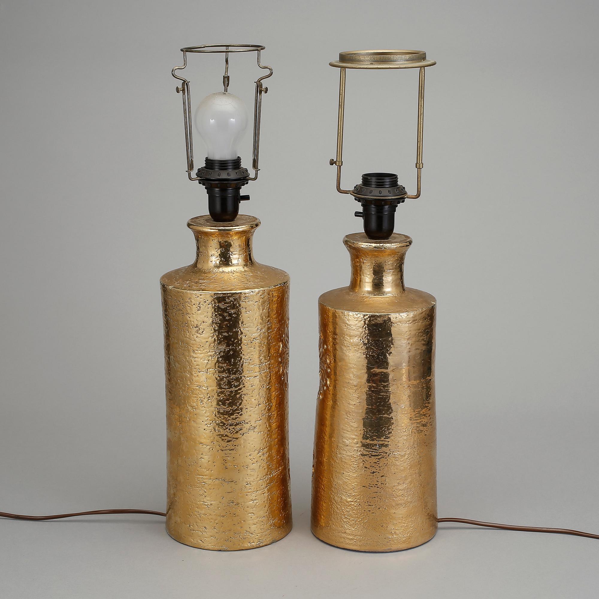 BORDSLAMPOR, 2 st snarlika, keramik, Bitossi, Bergboms, 1900-talets andra hälft.