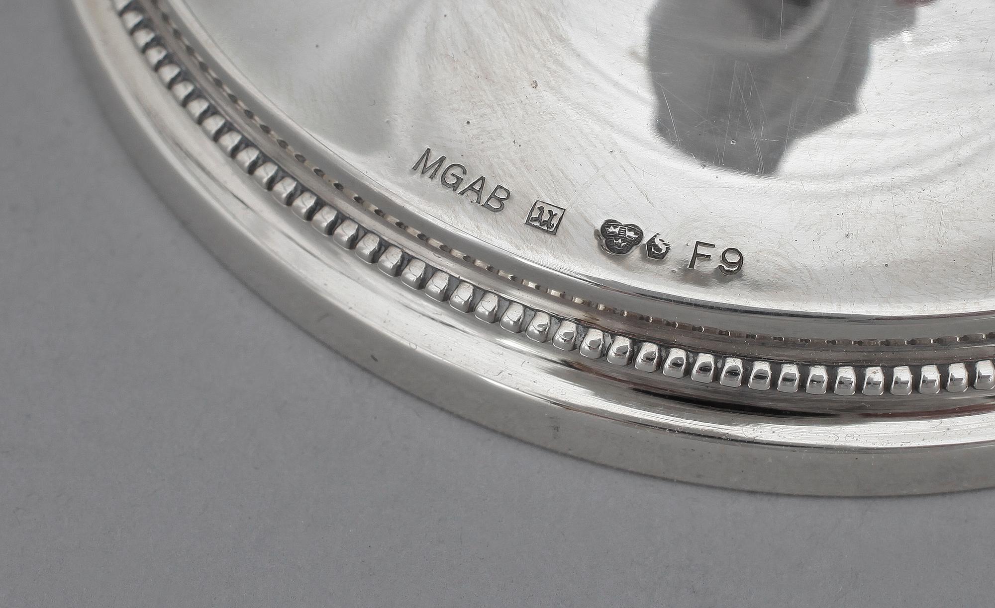LJUSSTAKAR, 2 par, silver. Bl a MGAB, Stockholm 1956.