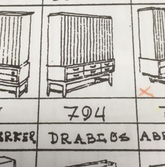 A drawer, model 794, designed by Adolf Relling at Rastad & Relling Tegnekontor in 1947.