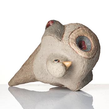 Tyra Lundgren, a chamotte stoneware sculpture of a bird, own studio, 1960.