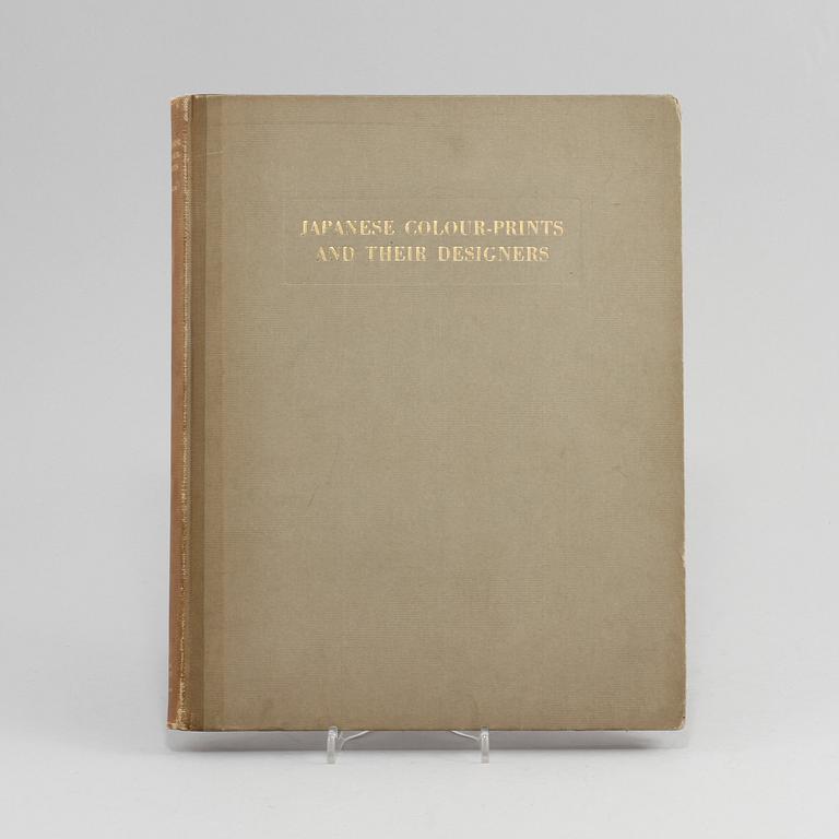 BOK, "Japanese Colour-Prints and Their Designers" Frederick William Gookin samt TRÄSNITT, 12 st, Japan, 1900-tal.