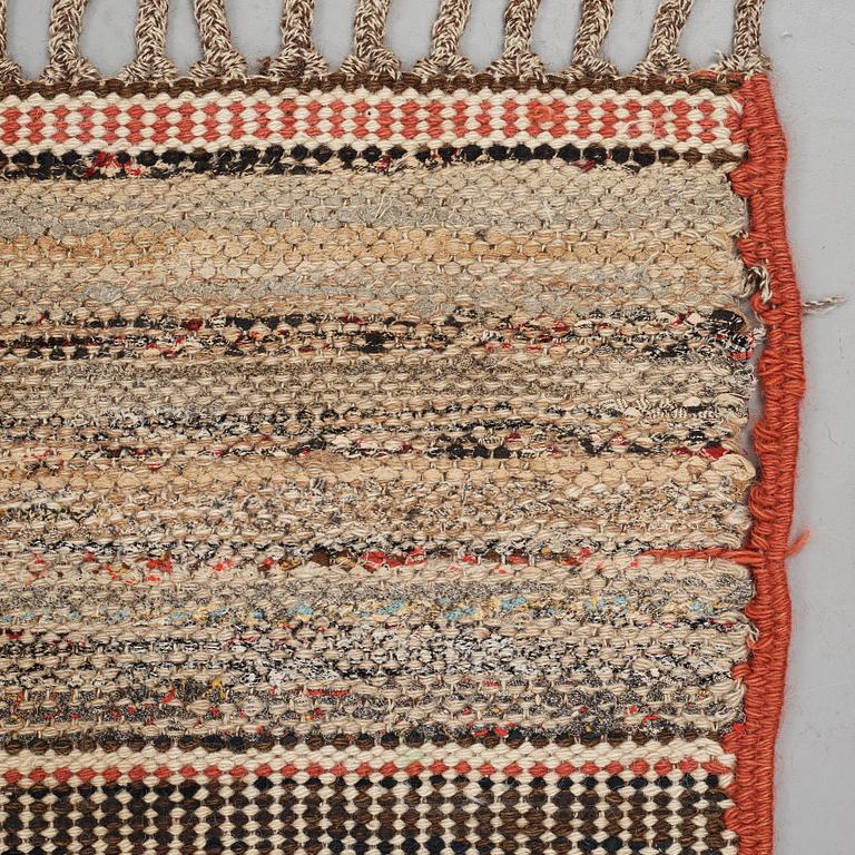 Märta Måås-Fjetterström, A CARPET, "T.matta", a rag rug, flat weave, ca 204,5 x 111-113 cm, signed MMF.