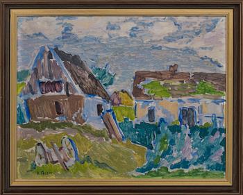 VIKTOR TESSER, olja på pannå, signerad.