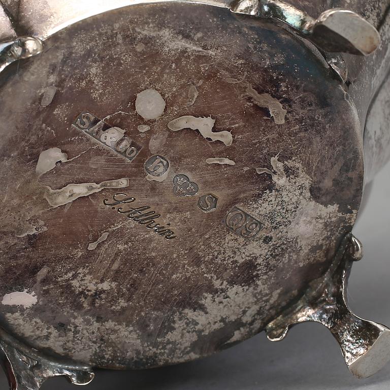 KAFFESERVIS, 3 delar, silver, Sixten Allvin &Co, Vetlanda, 1966. Vikt ca 1224g.