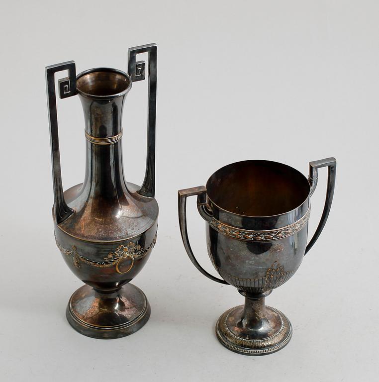 VAS SAMT POKAL, nysilver, 1900-talets första hälft.