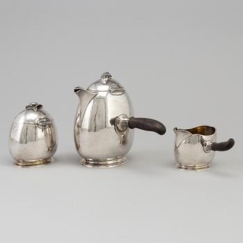 GAB, a three-piece silcer coffee service from Stockholm, 1918.