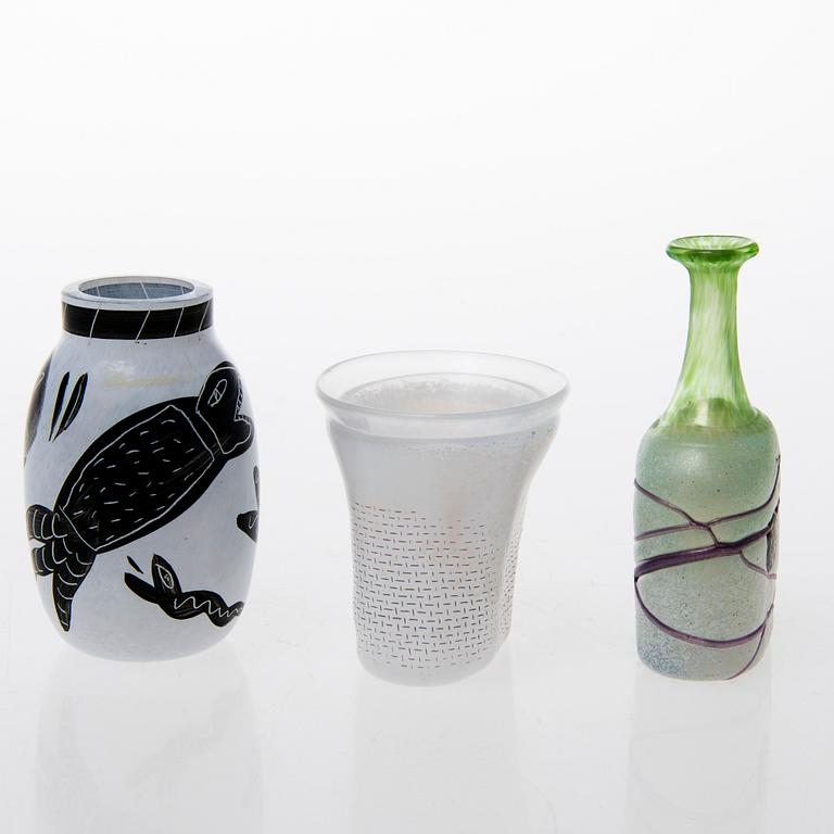 KOSTA BODA, PARTI DIVERSE GLAS, 5 delar, glas, Kosta Boda Sverige, 1900-talets slut.