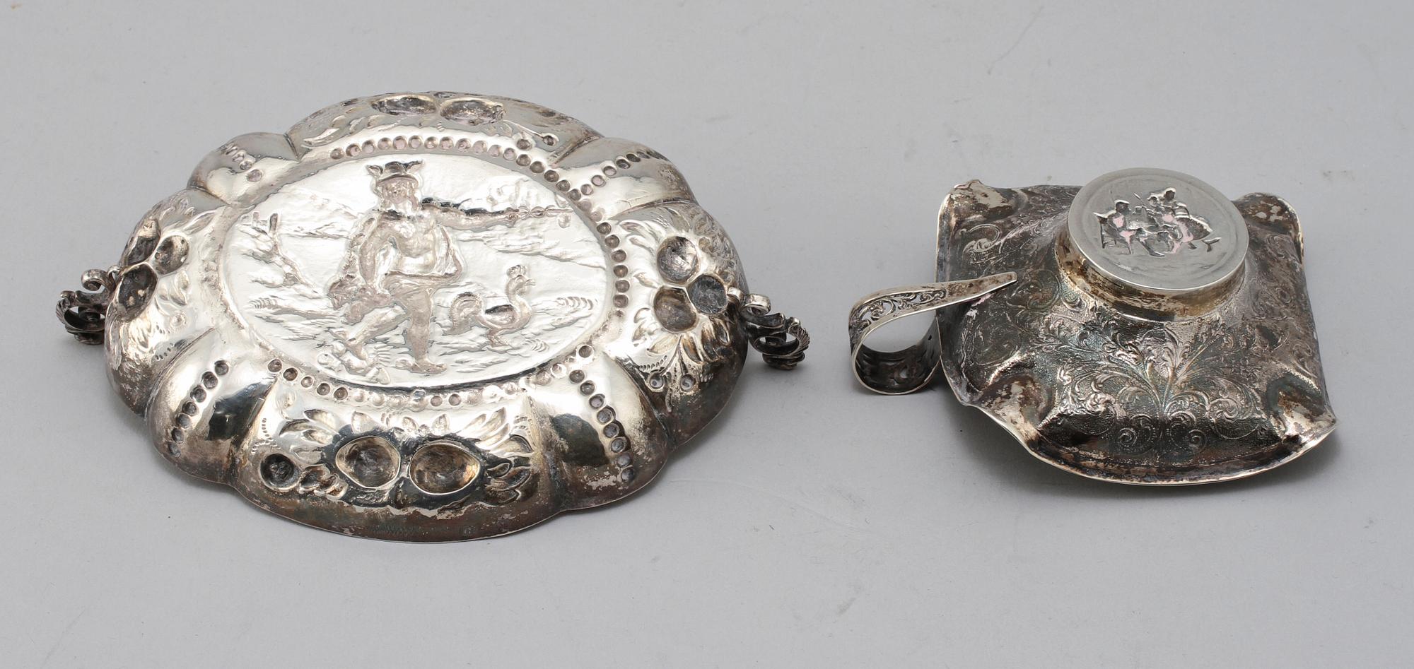 FAT samt SKÅL, silver, 1900-talets första hälft. Vikt 145 g.