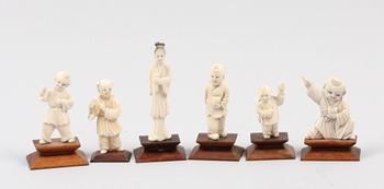 FIGURINER, 6 st. Ben. Kina.