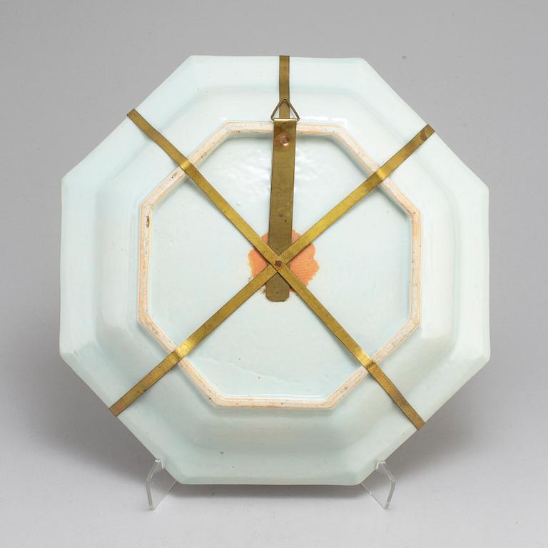 An octangular blue and white 'European Subject' serving dish, Qing dynasty, Qianlong (1736-95).