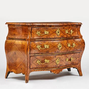 A Swedish parquetry rococo commode, Stockholm, later part 18th century.