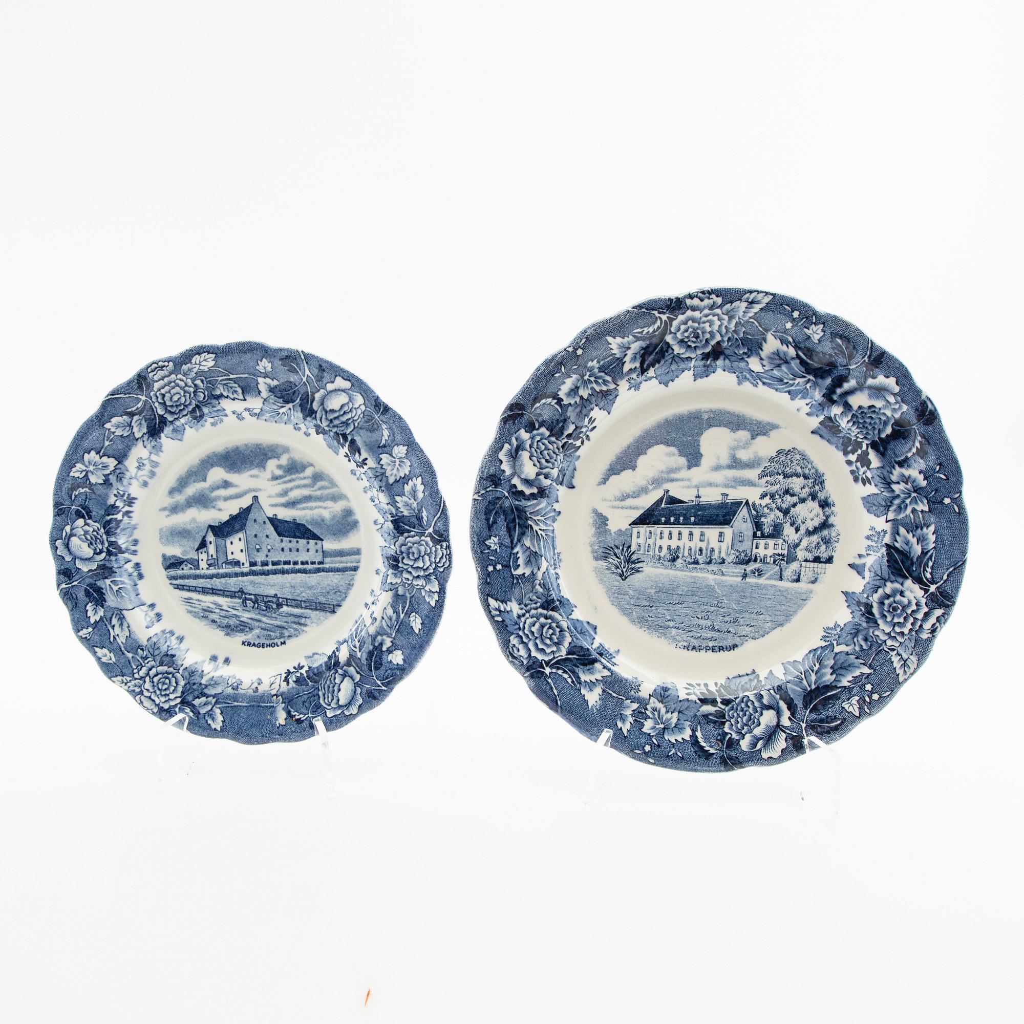 Service pieces 9 dlr "Skånska slott" Rörstrand first half of the 20th century stoneware.