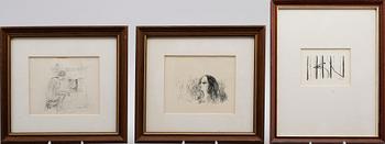 RAGNAR LINDEN,  Blyerts- och tuschteckningar, 11 st, signerade.