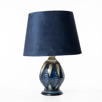 Herman Kähler, table lamp, ceramic, Denmark, second quarter of the 20th century.