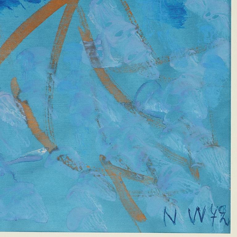 NELL WALDEN, mixed media on paper, signed and dated -72.