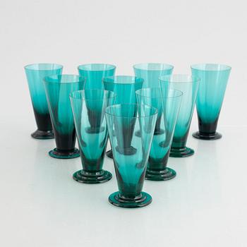 Nanny Still, a glass carafe with ten glasses, model T/335, Riihimäen Lasi Oy, in production 1950-1966.