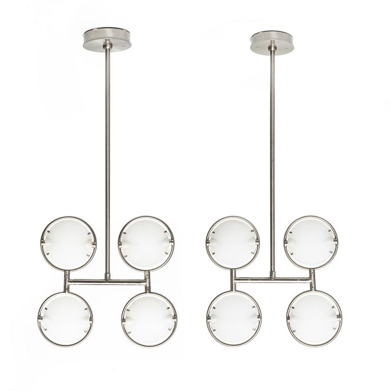Fontana Arte, ceiling lamps, a pair, "Nobi".