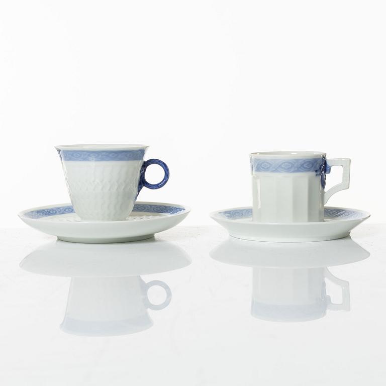 Arnold Krog, coffee and tea service, 50 pieces, Blue Fan, Royal Copenhagen.