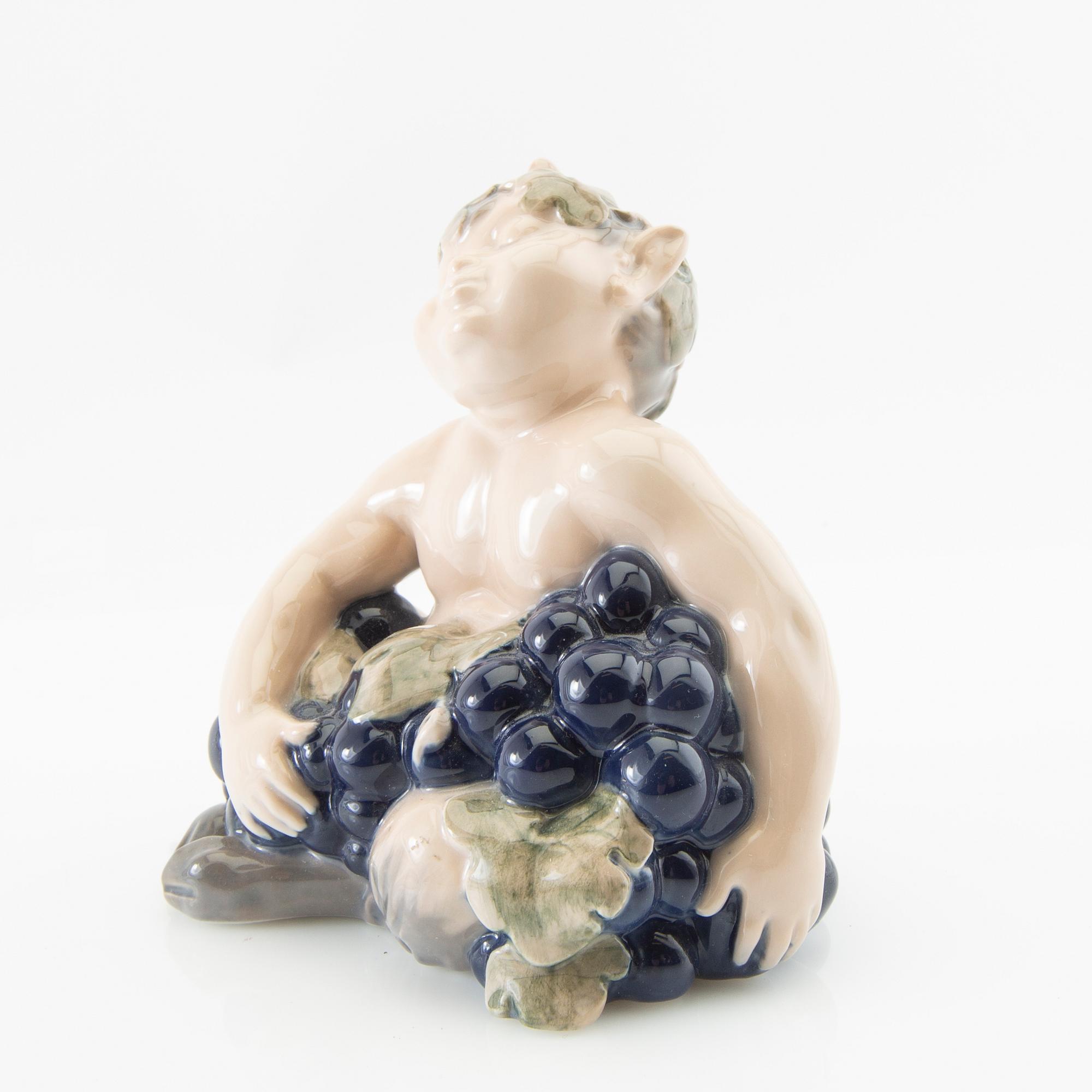 Vilhelm Walldorff, figurin Faun Royal Copenhagen porslin.