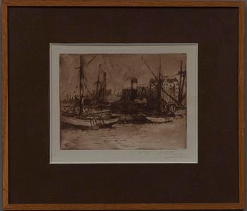 ALFRED WILLIAM FINCH, etsning, Ex: No 65, sign.