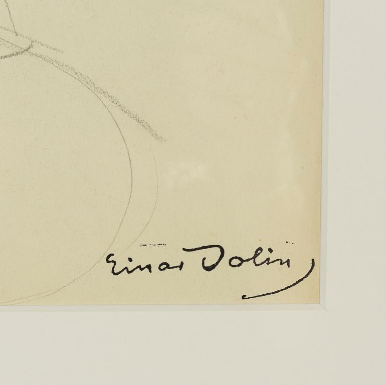 Einar Jolin, pencil drawing, stamped signature Einar Jolin.