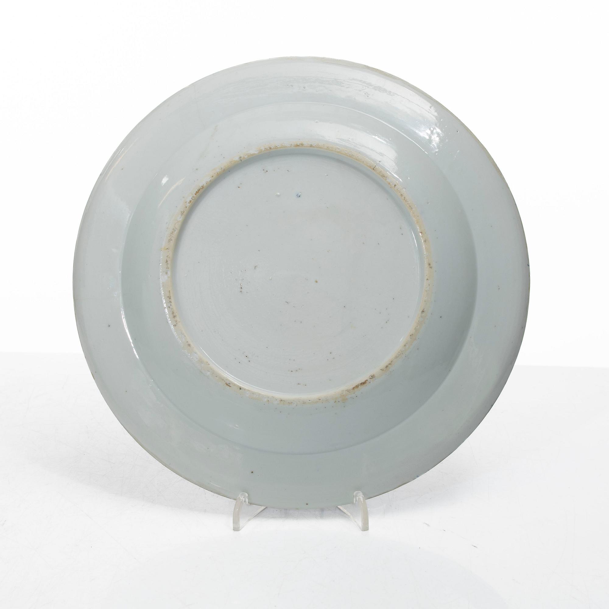 Tallrikar, ett par, porslin, Qingdynastin, Kangxi (1662-1722).