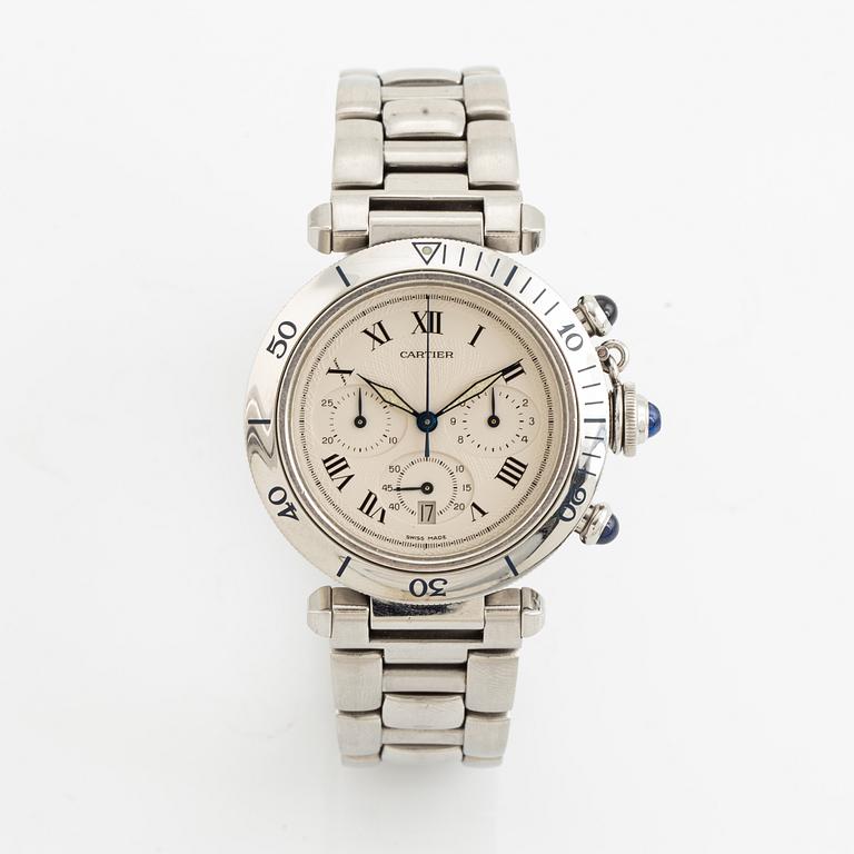 Cartier, Pasha, chronograph, wristwatch, 38 mm.