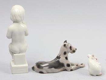 FIGURINER, 3 st, porslin, Bing o Gröndahl.
