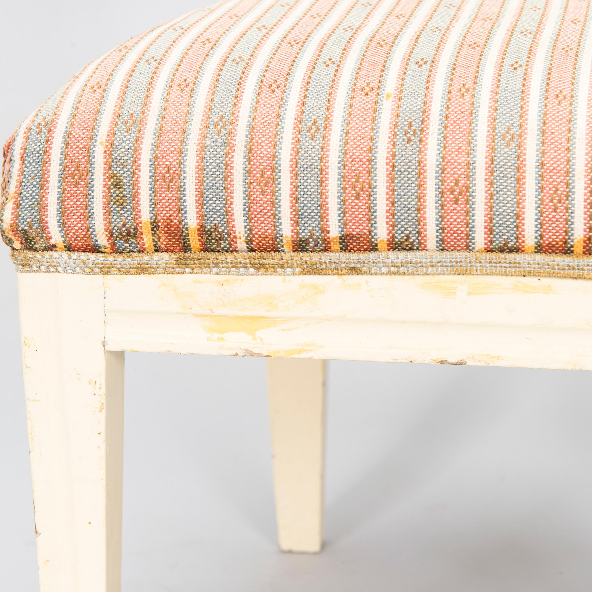 A set of six Swedish Gustavian chairs, circa 1800.