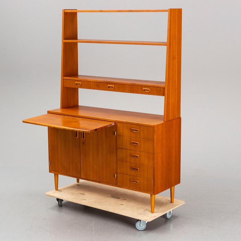 A taek veneered bookcase, 1950's/60's.