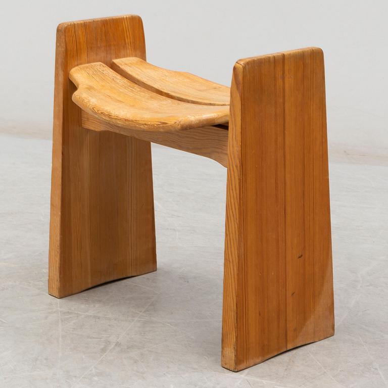 A 'Jonte' pine stool by Gilbert Marklund, designed 1969.