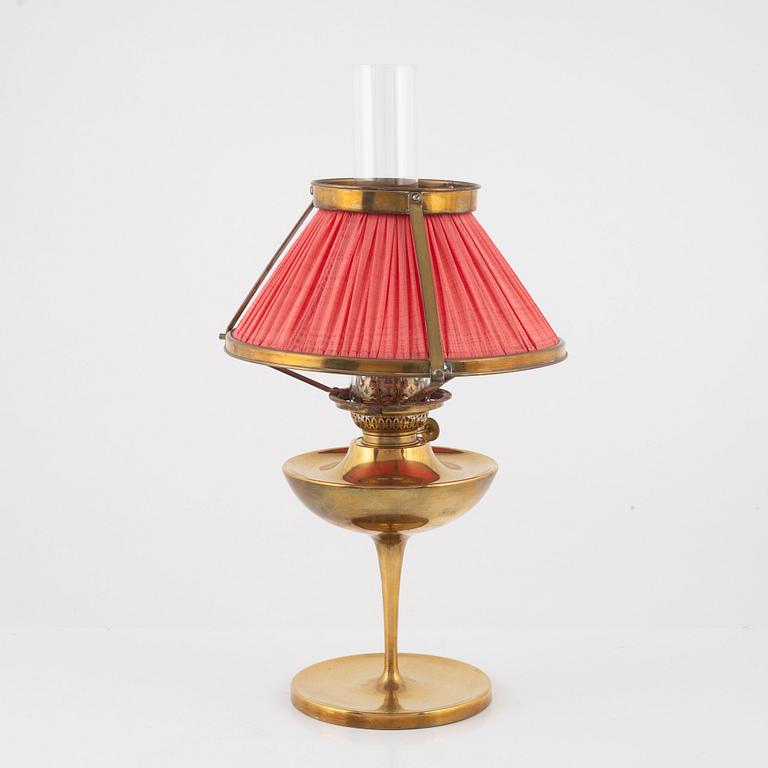 A Brass Table Karosene Lamp, Böhlmarks, Sweden, first quarter of the 20th Century.