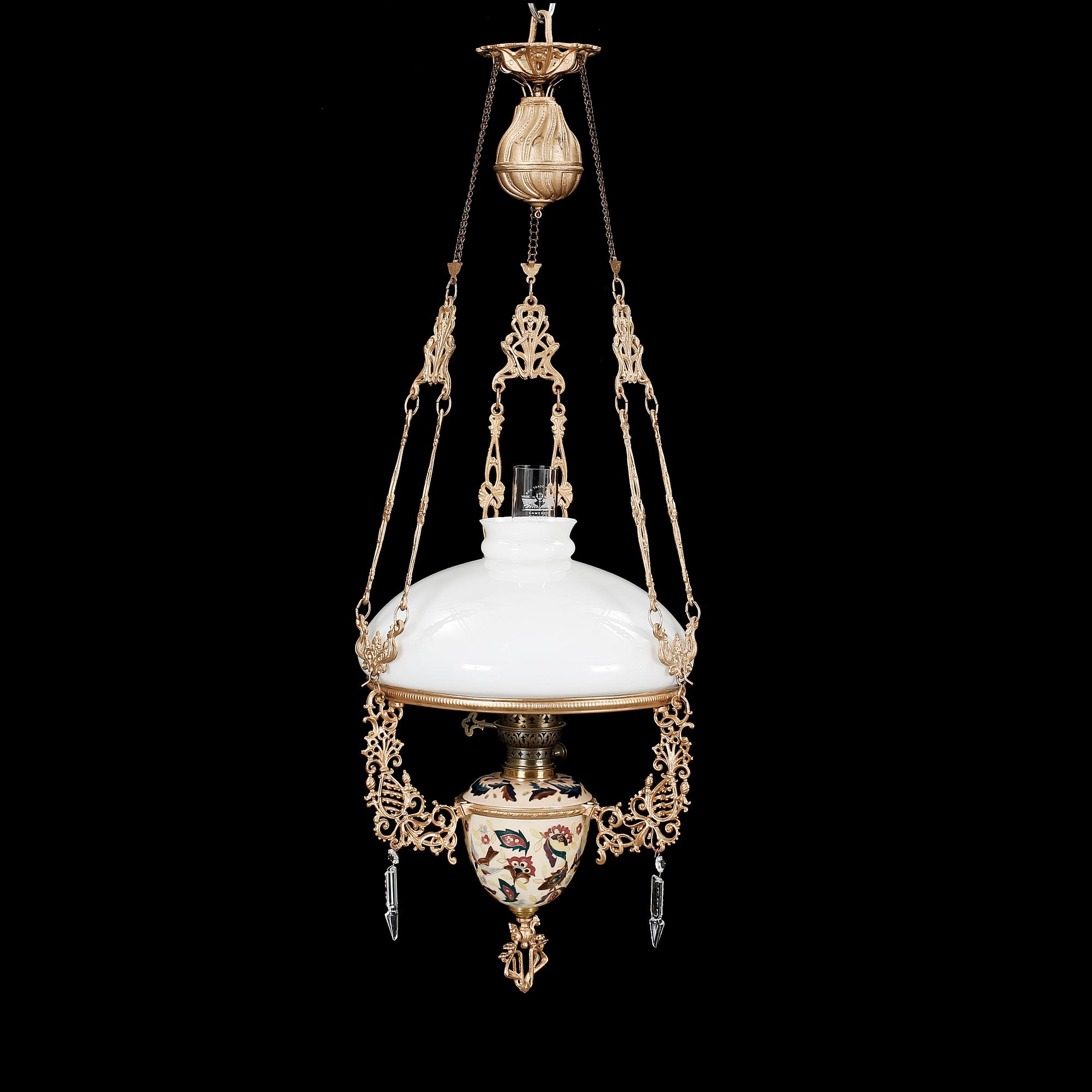 KRONA, fotogenlampa. Omkring 1900.