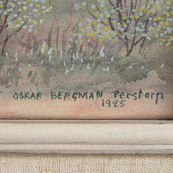 Oskar Bergman, watercolour, signed and dated Perstorp 1925.