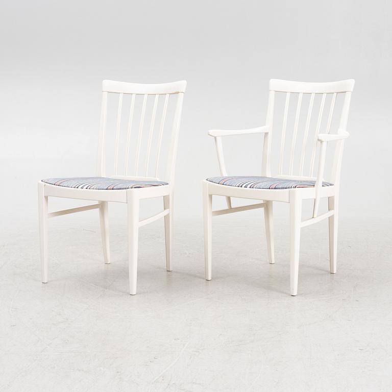 Carl Malmsten, matbord och stolar, 10 st samt karmstolar, ett par, "Herrgården", Bodafors, 1900-talets slut.