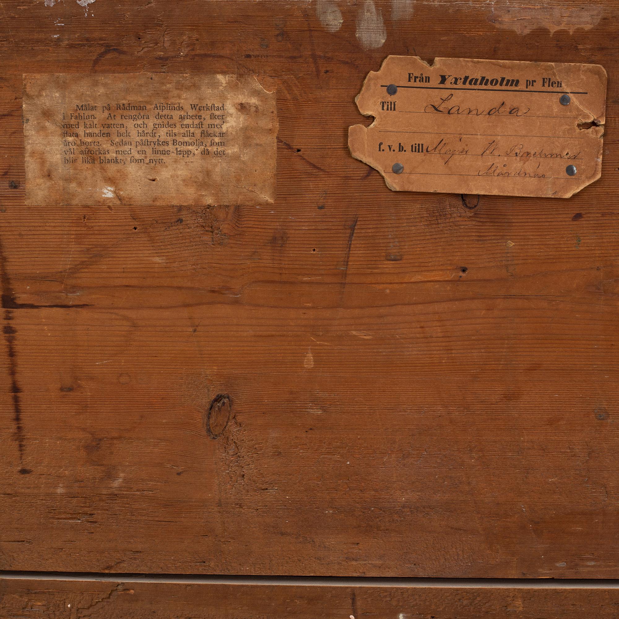 A Swedish late Gustavian commode, from Nils Asplind's workshop in Falun, active 1785-1820.